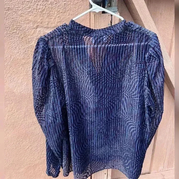 TANYA TAYLOR Rebecca Split Neck Clip Dot Blouse New With Tag - Picture 6 of 8